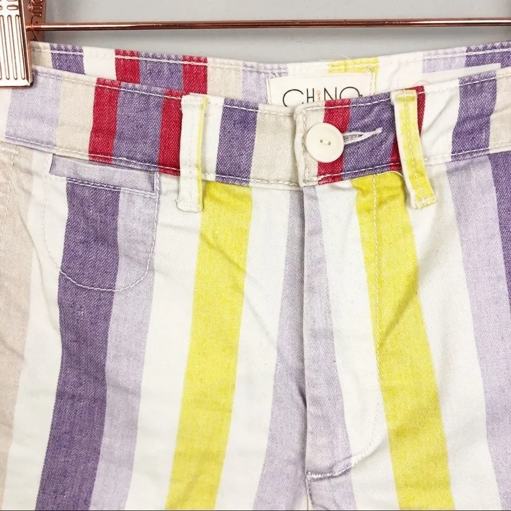 CHINO BY ANTHROPOLOGIE | Striped Multicolor Chino Shorts Women’s Size 27 (4)